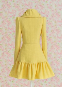 Elegnt Turndown Collar Wool Coat