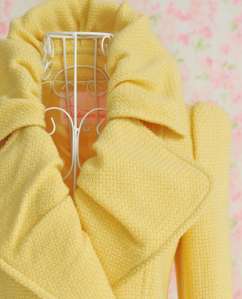 Elegnt Turndown Collar Wool Coat