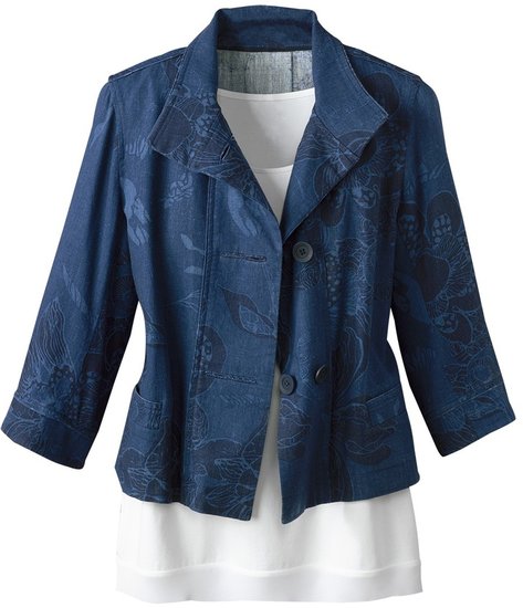 Coldwater Creek double button print jacket