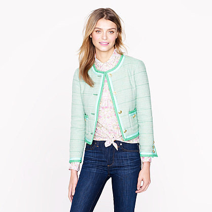 J Crew spearmint tweet jacket