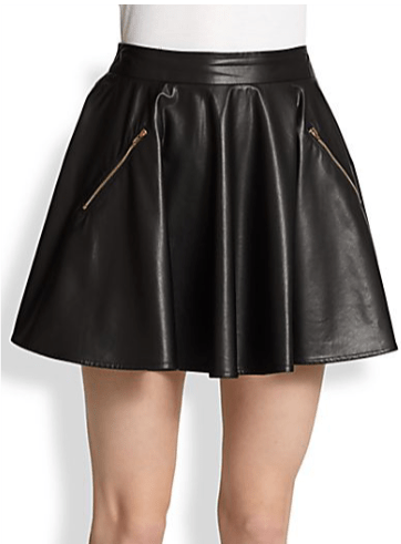 Faux-Leather Skater Skirt by Line & Dot