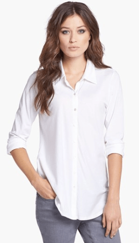 Eileen Fisher Classic Collar Organic Cotton Shirt