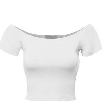 Basic Off Shoulder Crop Top by Fifth Parallel Threads